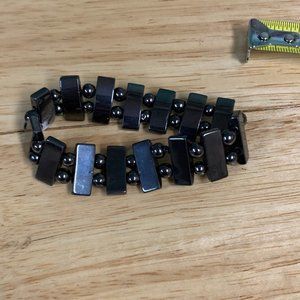 Hematite Bracelet - Rectangles & Spheres